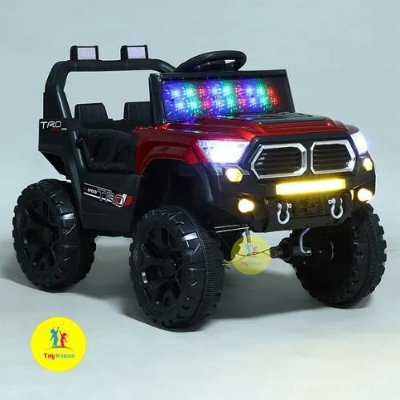 Picture of Fab N Funky Baby Glider 4x4 Electric Ride-On Jeep B508 – 12V Battery Operated Kids Car with Windshield Light, Bluetooth Music & Remote Control – Red