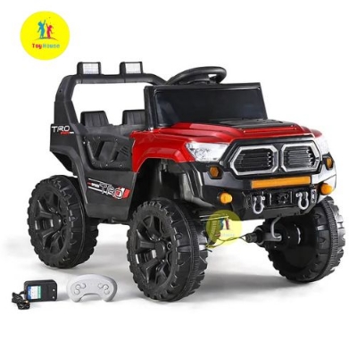 Picture of Fab N Funky Baby Glider 4x4 Electric Ride-On Jeep B508 – 12V Battery Operated Kids Car with Windshield Light, Bluetooth Music & Remote Control – Red