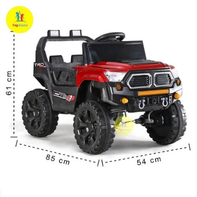 Picture of Fab N Funky Baby Glider 4x4 Electric Ride-On Jeep B508 – 12V Battery Operated Kids Car with Windshield Light, Bluetooth Music & Remote Control – Red