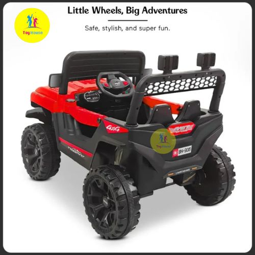 Picture of StarAndDaisy SBH809 Electric Ride-On Jeep for Kids – Rechargeable SUV Car with Bluetooth Music, LED Lights, Remote Control & Realistic Drive – Red