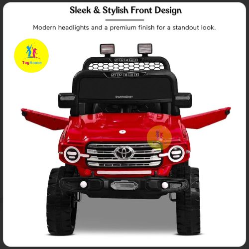 Picture of StarAndDaisy SBH809 Electric Ride-On Jeep for Kids – Rechargeable SUV Car with Bluetooth Music, LED Lights, Remote Control & Realistic Drive – Red