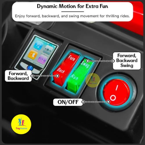 Picture of StarAndDaisy SBH809 Electric Ride-On Jeep for Kids – Rechargeable SUV Car with Bluetooth Music, LED Lights, Remote Control & Realistic Drive – Red