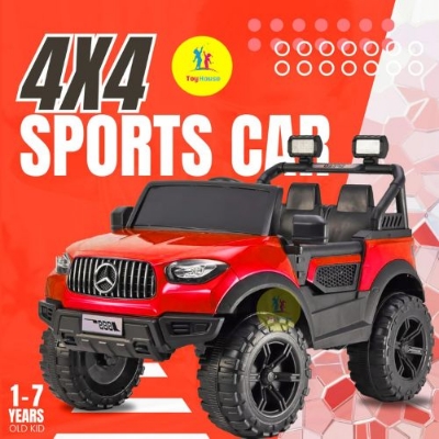 Picture of SHAKYA WORLD M-888 Electric Jeep for Kids – 12V Battery Ride-On Car with Bluetooth Music, LED Lights, Remote Control – Red SUV Car S106