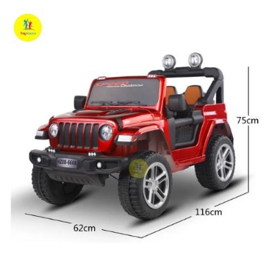 Picture of Big Electric Kids Car Jeep – 12V Battery, 4 Wheel Drive, Dual Seat, High Power Ride-on Vehicle – Red SUV Toy