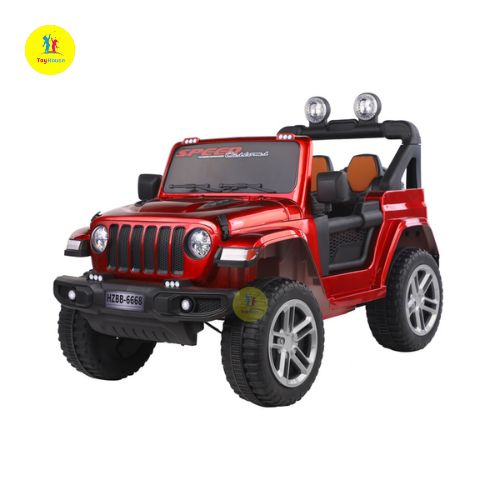 Picture of Big Electric Kids Car Jeep – 12V Battery, 4 Wheel Drive, Dual Seat, High Power Ride-on Vehicle – Red SUV Toy