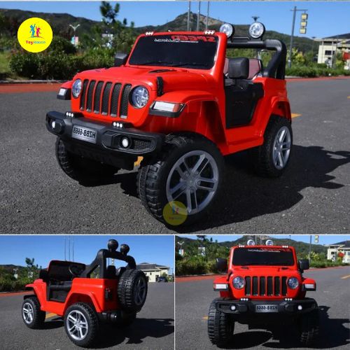 Picture of Big Electric Kids Car Jeep – 12V Battery, 4 Wheel Drive, Dual Seat, High Power Ride-on Vehicle – Red SUV Toy