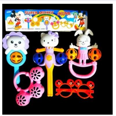 Picture of Lovely colourful Shaking Jhunjhuni Toy Set/ Micky Mouse Jhunjhuni Set for New Born Baby/ Baby Sound Toy Set