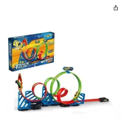 Picture of Hot Wheels HGV67 Track Set And 1:64 Multicolor, 10.0 x 56.0 x 35.5 cm