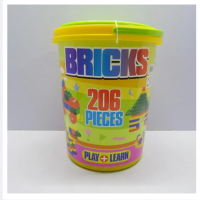 Picture of 206 Pcs Building Blocks Puzzle Blocks for Kids Bucket to Store the item (HJ3606)