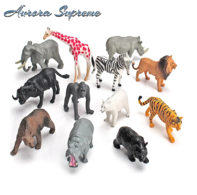 Picture of Animal Statue Model for Kids Adorable Miniature Zoo Animal Figurines Perfect for Diy Scene Decoration Educational Play 12pcs Realistic Wild Animal Models Ideal Children's Toy Giraffe Models