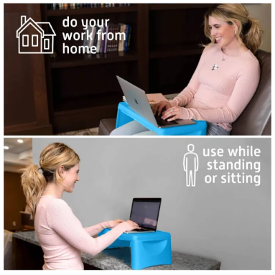 Picture of Cloyster Laptop Desk for Bed, Lap Desk with Tablet Foldable Storage Drawer Portable Tray Table Stand for Netbook Computer Breakfast Work Study Reading Writing Large (Pink)