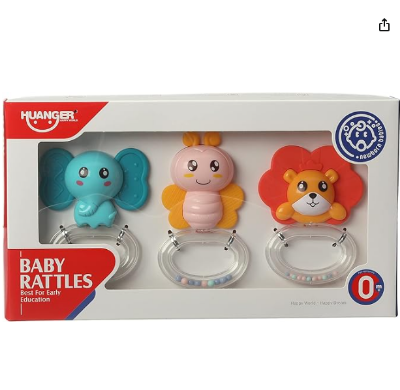 Picture of High Quality Food Grade Silicone Teething Toys Rattling Bell Teether 0-3 Years Infant Baby Rattle Teether