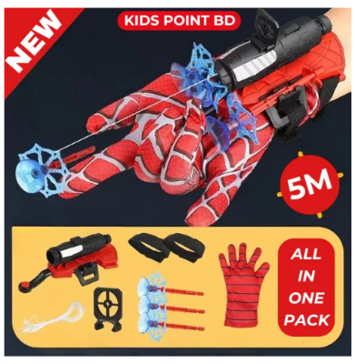 Picture of Spiderman Web Dart Blaster Toys Set for Kids - (Launcher, Glove, 3 Pieces Rubber Plastic Role Play Movie Hero Wrist Toy for Children)