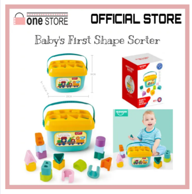 Picture of Huanger Baby’s First Shape Sorter with 16 Colourful Blocks (Creative Intelligence Geometric Alphabet Baby Cognitive Early Education Learning Toy)