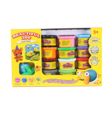Picture of 12 Colors Beautiful Zoo Colorful Play Dough Adventure Tools Set Toy