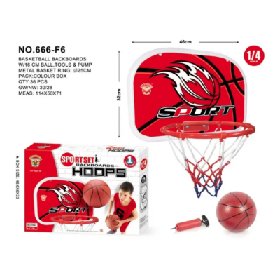 Picture of Kids Basketball Hoop And Backboard Set Wall Mounted With Net Ball And Pump Portable Indoor Outdoor Sport Toys For Kids