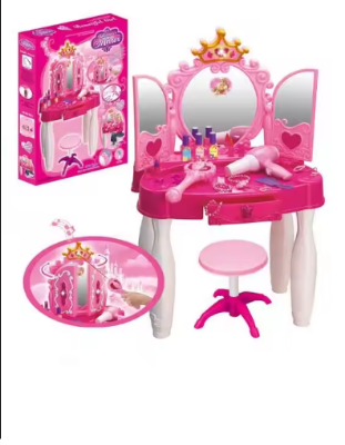Picture of Remote Control Dressing Table for Kids With Music Sound And Light Glamour Beauty Makeup Pretend Role Play Set Toy