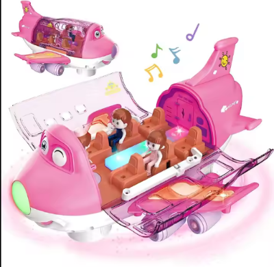 Picture of Electric Model Airplanes Toys for Kids, 360° Rotating Toy Airplane with Voice, Light, Action Toy for Baby, Christmas or New Year Gifts|1 Pcs,Pink
