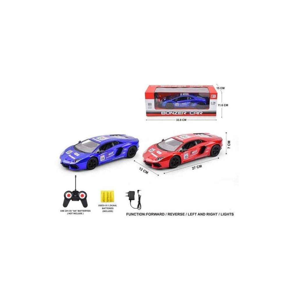 Picture of Toy Kingdom 1:16 Scale Racing Bonzer Remote Control Car led Rechargeable Battery RC Car Series with Charger for Kids