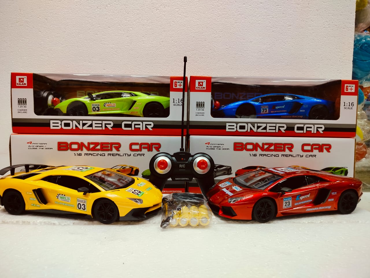 Picture of Toy Kingdom 1:16 Scale Racing Bonzer Remote Control Car led Rechargeable Battery RC Car Series with Charger for Kids