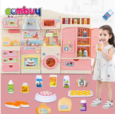 Picture of Kids Large Playing Home Simulation Sound and Light Mini Kitchenette Toy Cooking Cooking Kitchenware Set 5 Girls 6 Years Old