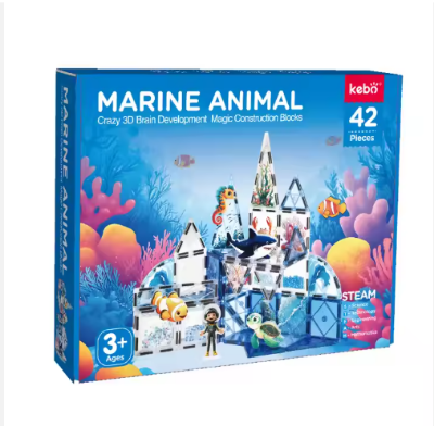 Picture of Underwater World Theme New Design Starshine Magnetic Tiles Building Block STEM Magnet Educational Toys Magnetic Tiles for Kids