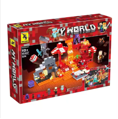 Picture of 542 Pcs Building Set Construction Toy with Buildable House Baby Zombie and Animal Figures Game Inspired Blocks Toys