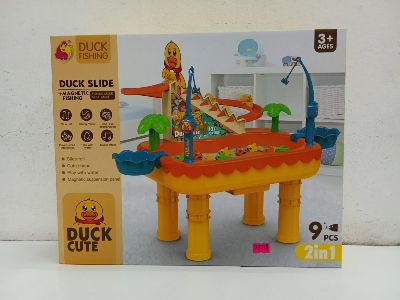 Picture of DoYay Fishing Pole Game for Kids Fish Gaming Gift Toy Fishing Table Game Penguins Sliding Boys Girls Age 3+