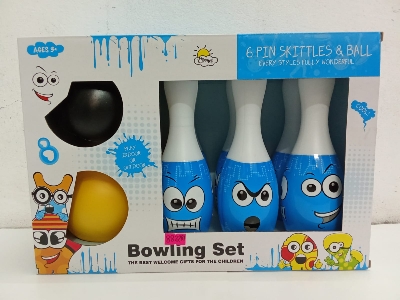 Picture of Plastic Bowling Set For Kids - White and Blue