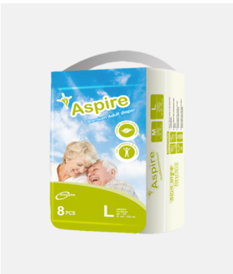 Picture of Aspire is a premium quality adult diaper. This is a unique blend of natural and technological components. It ensures adequate protection with unparallel comfort to the users