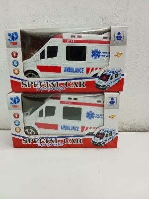 Picture of White Ambulance Vehicles Car Model Toy Alloy Diecast 3D Light & Sound Kids