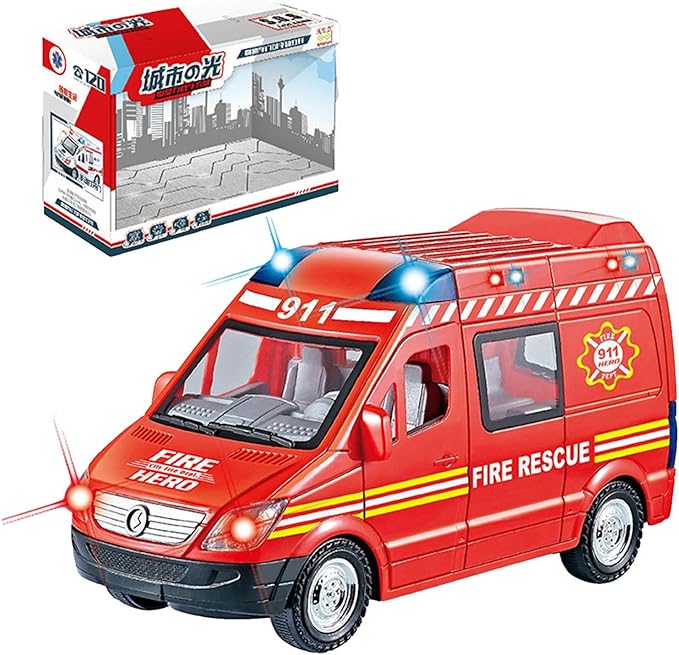Picture of 1PC Hospital Rescue Ambulance Police Metal Cars Model Pull Back Sound And Light Alloy Diecast Car Toys For Children Boys Gifts