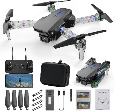 Picture of Drone with 1080P HD FPV Camera for Beginners, Foldable Remote Control Quadcopter, Altitude Hold, Headless Mode Start Speed Adjustment, Remote Control Toys Gifts for Boys Girls