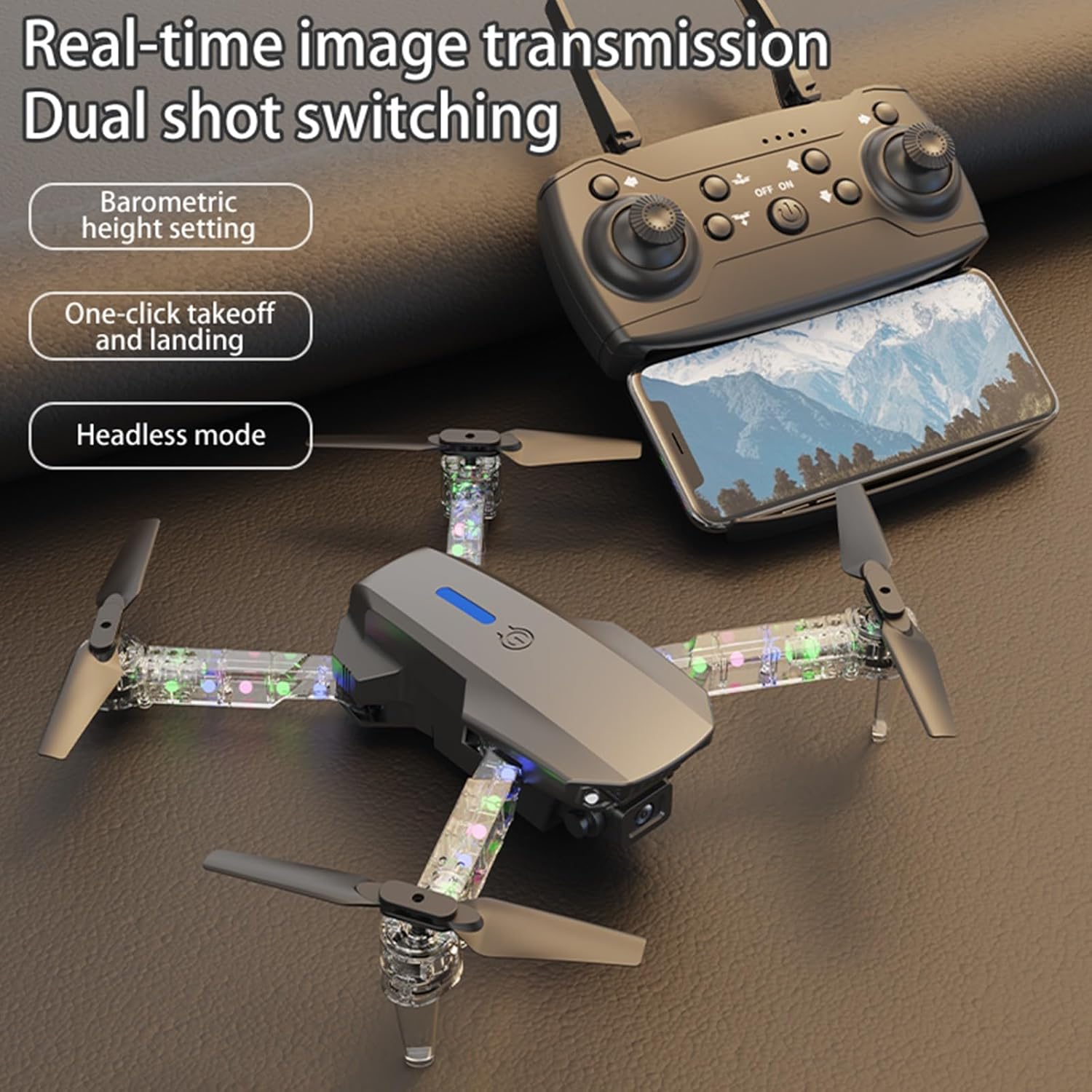 Picture of Drone with 1080P HD FPV Camera for Beginners, Foldable Remote Control Quadcopter, Altitude Hold, Headless Mode Start Speed Adjustment, Remote Control Toys Gifts for Boys Girls