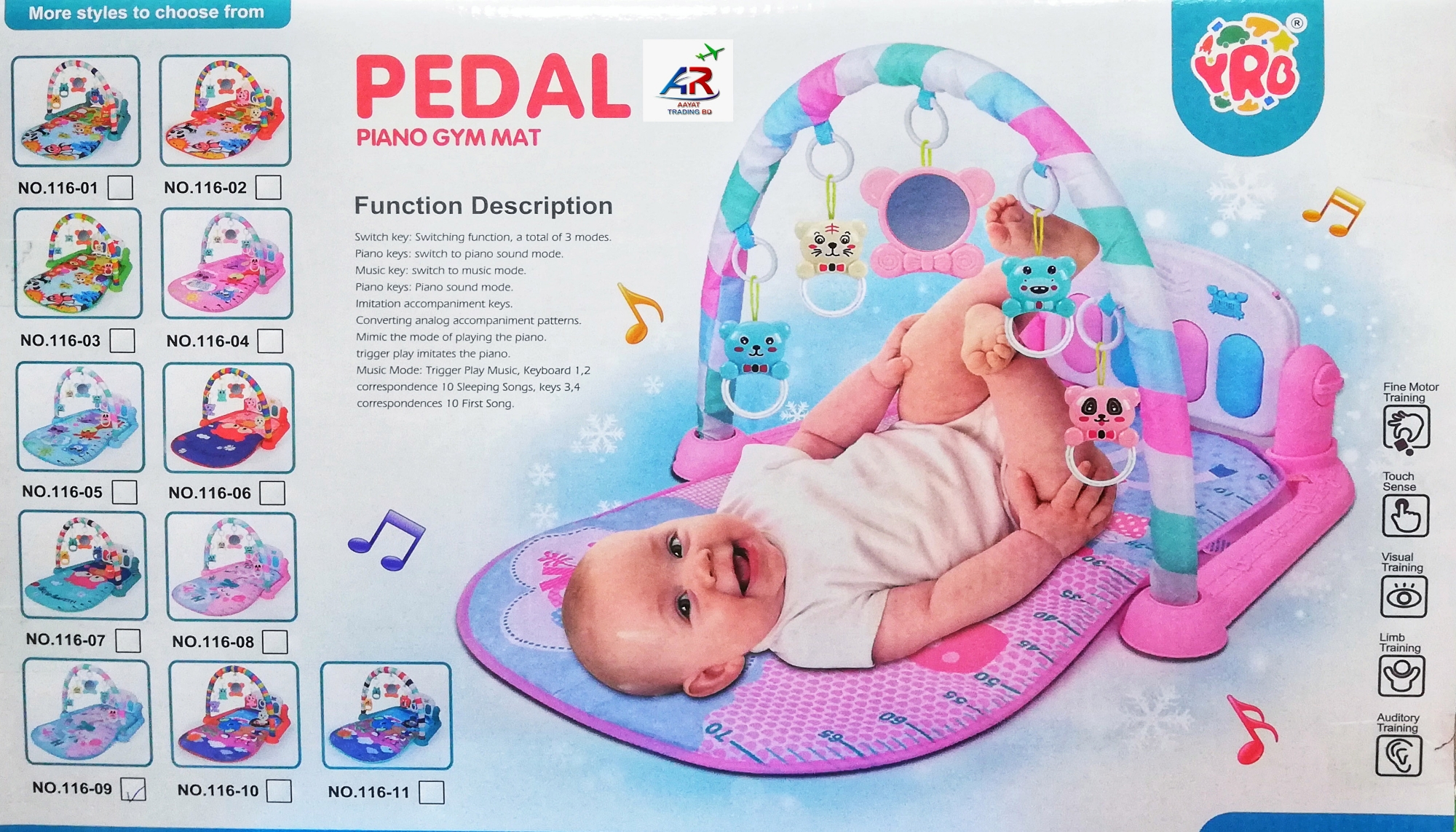 Picture of Baby Piano Pedal Gym Mat Useful For Fitness Baby Play Mat