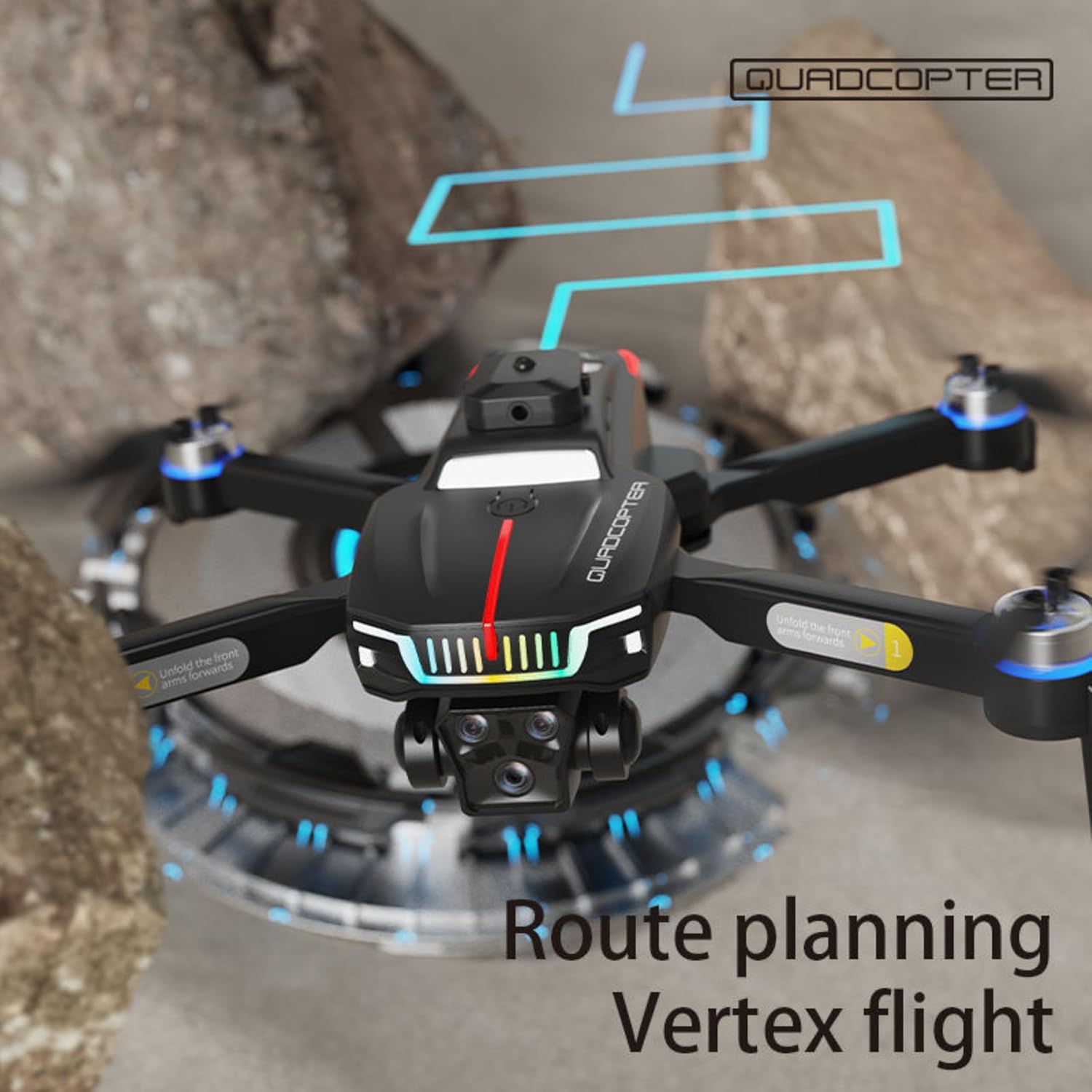 Picture of J6 Pro Drone with Wi-Fi & Integrated Camera | Super Car-Inspired LED Lights, App-Controlled & Foldable Quadcopter for Aerial Photography | Beginner Friendly