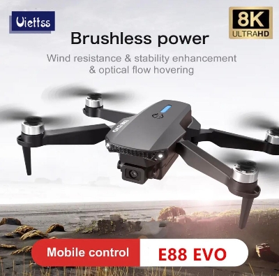 Picture of E88 EVO Professional E88 PRO Brushless Motor RC Dron 8K Dual Camera Optical Flow Foldable Helicopter Aircraft Quadcopter Drone