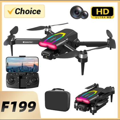 Picture of F199 Drone: 360° Intelligent Obstacle Avoidance HD Camera with EIS Gimbal, Brushless Power, Intelligent Obstacle Avoidance, WiFi FPV, Colorful LED Lights