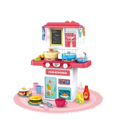 Picture of Child Puzzle Education Play House Toys Cooking Kitchen Set Spray Puzzle Dining Table Tableware Food Set Pretend Toys Kid