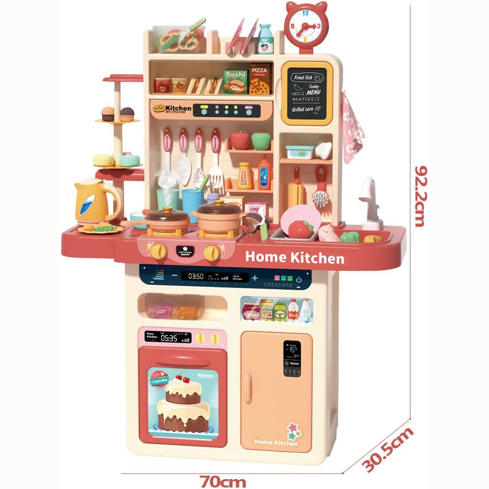 Picture of DIY Home Kitchen Pretend Play Set with With FREE Extra Rotation Egg Steamer, Multiple Compartment and Spraying Mist Premium Cooking Toy