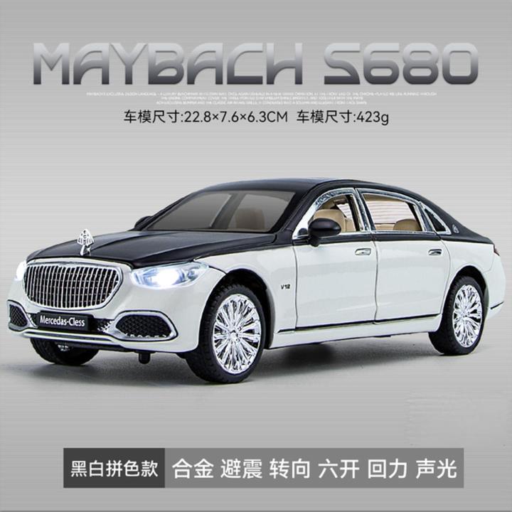 Picture of 1:24 Mercedes Maybach S680 Diecast Alloy Car Luxurious Simulation Toy Vehicles Metal Car 6 Doors Open Model Car Sound Light Toys For Gift