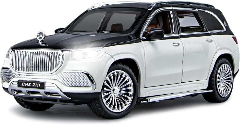 Picture of 1:24 Scale Benz GLS600 Alloy Car Model Diecast Car Sound Light Car Lovers Collection Kids Birthday Gift Metal Boys Toys ,1:24 light sound pullback alloy 6 doors opened simulation car