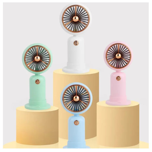 Picture of Handheld Mini Portable Fan USB Rechargeable Personal Small Desk Fan with Base Cooling Fan for Travel