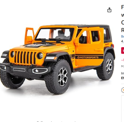 Picture of 1:32 High Simulation Jeep Wrangler Rubicon 1941 convertible Diecast Car sound and light alloy car model children's off-road vehicle model Car