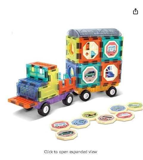 Picture of Massive Reckon® 41 Pcs Magnetic Tiles & Blocks Stem Learning Building Block Set, Educational Toys for Boys & Girls - (Multicolor)