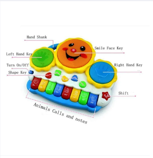 Picture of Musical Instrument Hand Beat Drum Keyboard Musical Toys with Flashing Lights