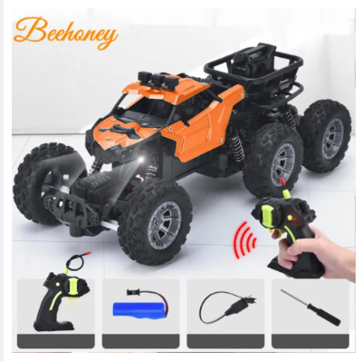Picture of HelloKimi RC V-ehicles 2.4G R-emote C-ontrol Car T-oy Rotary Climbing V-ehicle High Speed Off-Road Racing Car T-oys Chargeable Monster Truck T-oy for B-oys K-ids G-ift - car toy