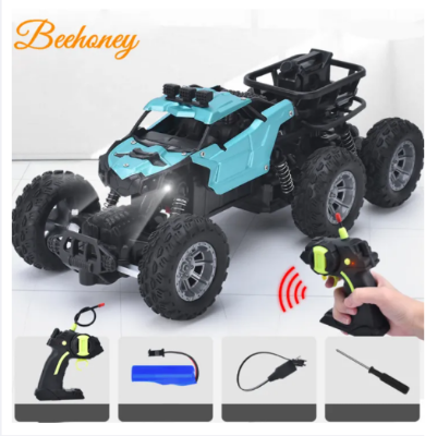 Picture of HelloKimi RC V-ehicles 2.4G R-emote C-ontrol Car T-oy Rotary Climbing V-ehicle High Speed Off-Road Racing Car T-oys Chargeable Monster Truck T-oy for B-oys K-ids G-ift - car toy