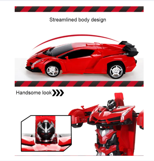 Picture of 2 in 1 RC Car Driving Sports Cars drive Transformation Robots Models Remote Control Car With Cool Lights Boy Baby Xmas Gift