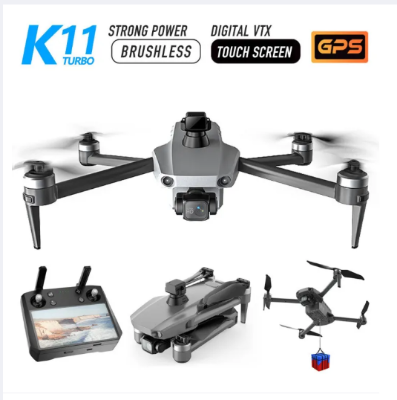 Picture of FLH K11 Turbo Professional Drone (Android & ios Version) 8K RC Drone 3-Axis Gimbal 5G WiFi Brushless 6KM FPV RC Quadcopter Upgraded Remote Control, high quality leasure sensor with Touch Screen 2 Battery